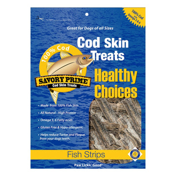 Savory Prime Cod Skin Strips Dog Treat, 8 Oz