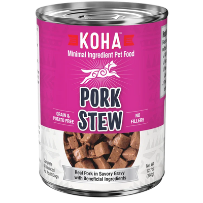 Koha Dog Grain-Free Stew Pork, 12.7 oz each, Case of 12