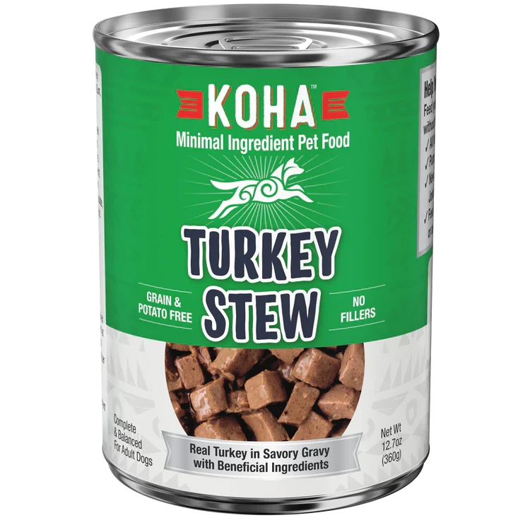 Koha Dog Grain-Free Stew Turkey, 12.7 oz each, Case of 12