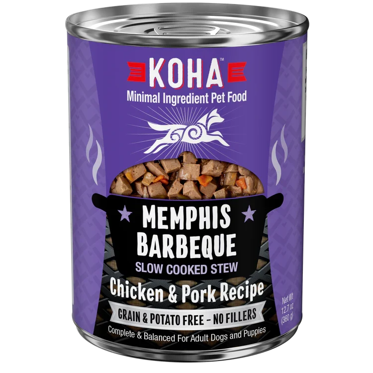 Koha Dog Grain-Free Memphis Bbq Stew, 12.7 oz each, Case of 12
