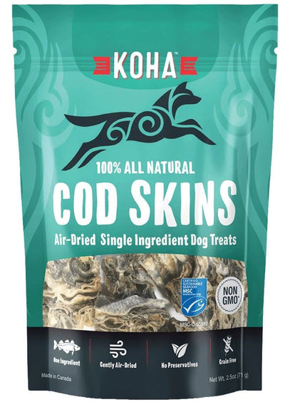 Koha Dog Grain-Free Air Dried Cod Skins, 2.5 oz