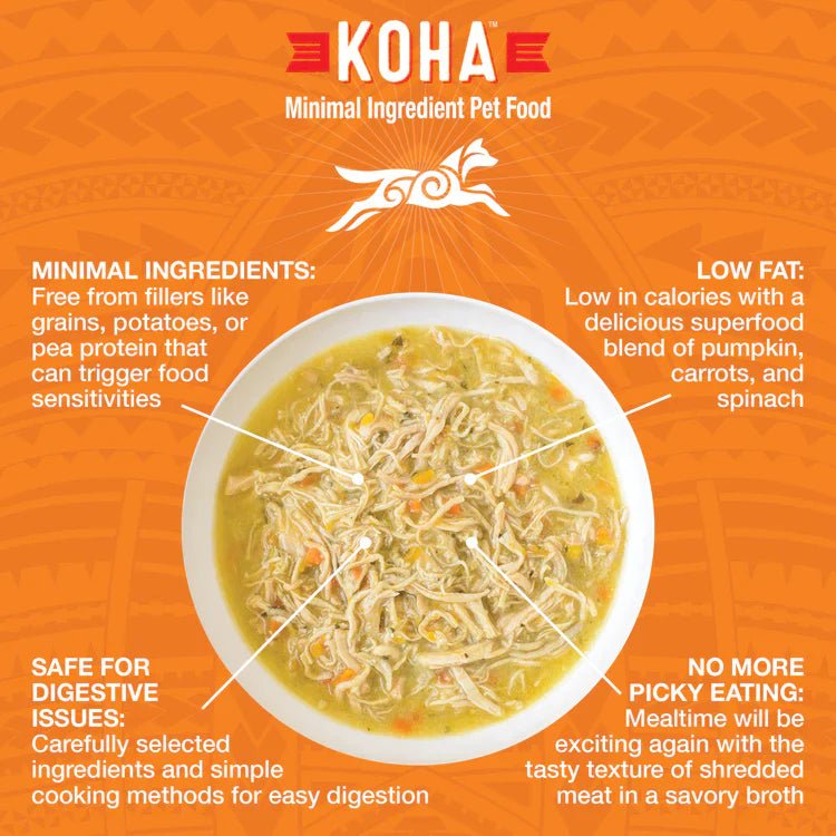 Koha Dog Grain Free Shredded Chicken 12.5oz. (Case of 12) - Pets Perfect