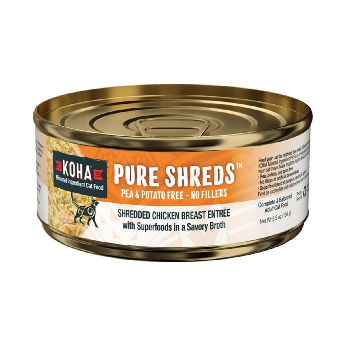Koha Cat Grain Free Shredded Chicken 5.5oz. (Case of 12) - Pets Perfect