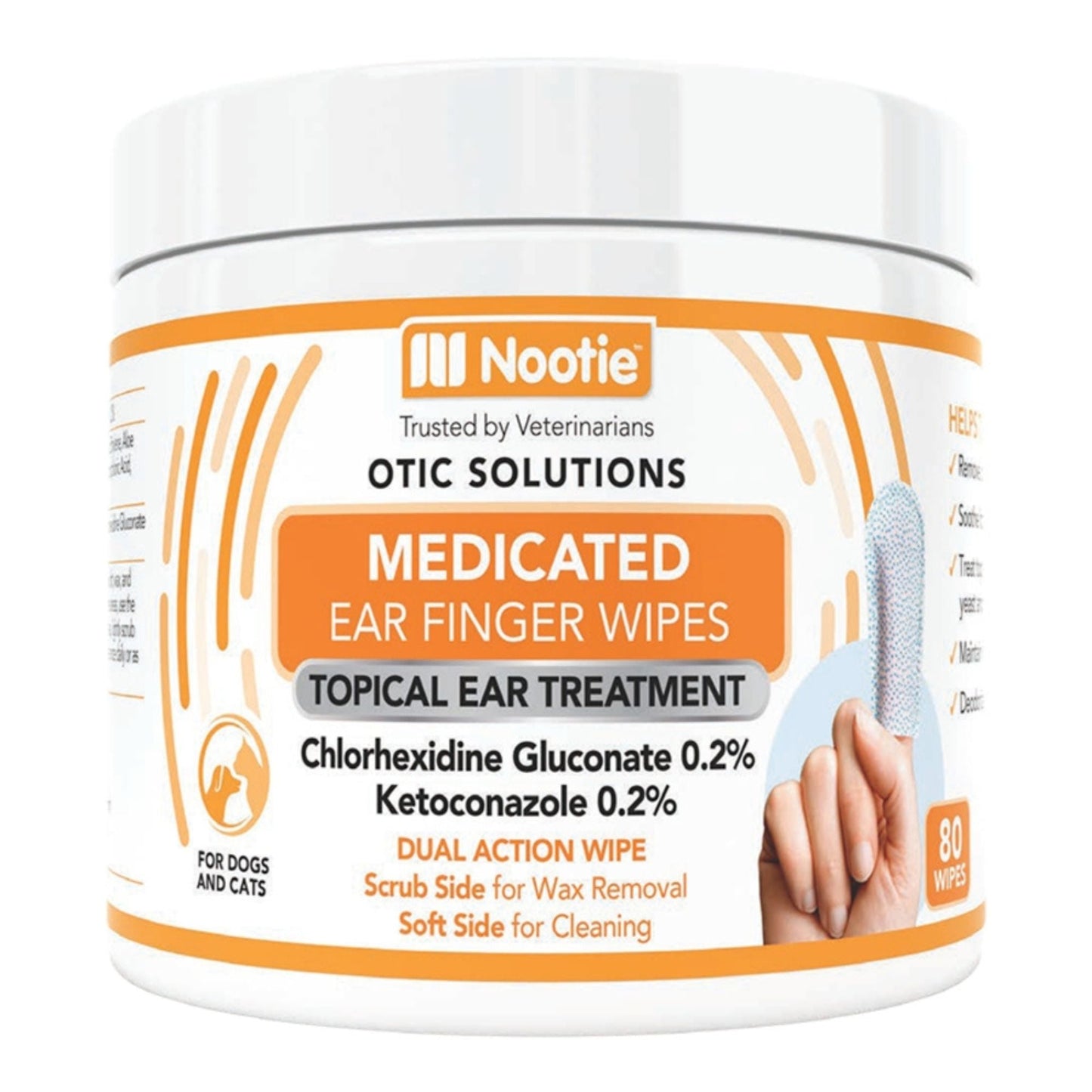 Nootie Dog Medicated Ear Finger Wipes - 80 ct