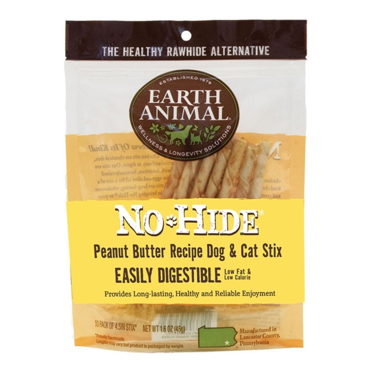 Earth Animal Nohide Peanut Butter Stix 10 Pk - Pets Perfect