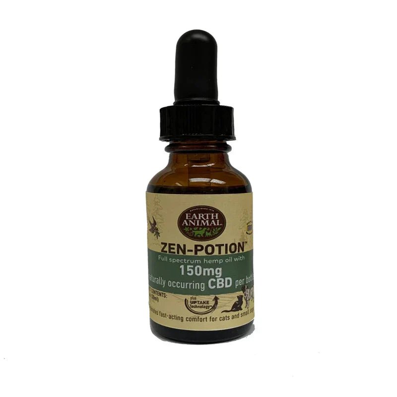 Earth Animal NatureS Comfort Potion For Dogs And Cats - Full Spectrum Hemp Oil Drops With Naturally Occurring Cbd, 150Mg - Pets Perfect