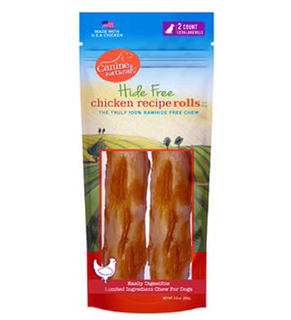 Canine Natural Hide Free 10 in Chicken Extra Large Roll, 2-Count