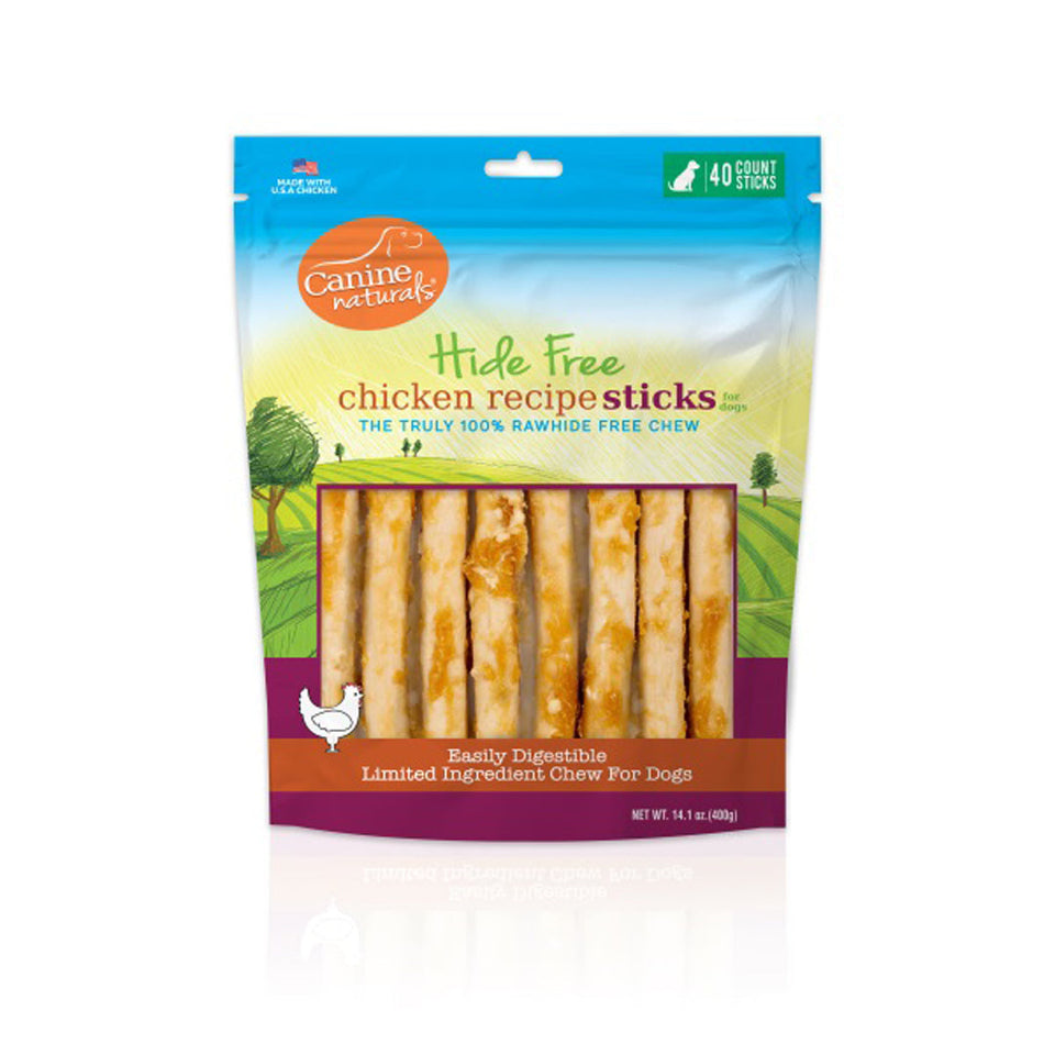Canine Natural Hide Free 5 in Chicken Stick, 40-Count