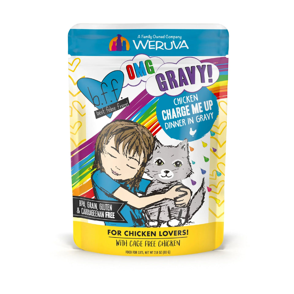 BFF Cat Omg Charge Me Chicken Dinner in Gravy 3 oz. Pouch 12 ct