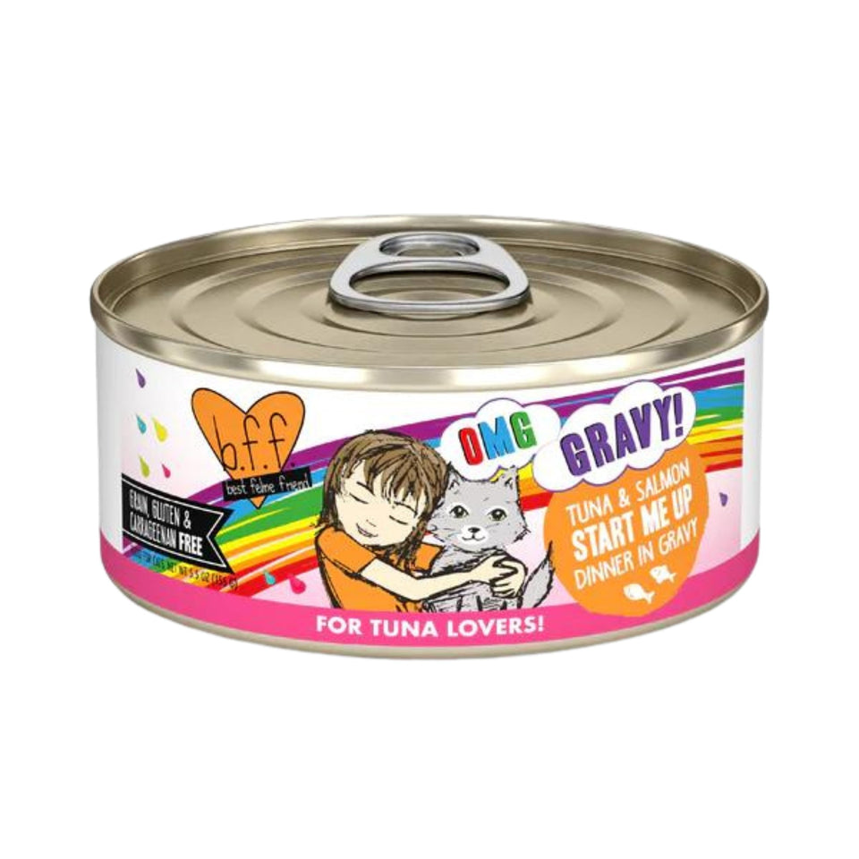 BFF Grain-Free Tuna & Salmon Wet Cat Food in Gravy, 5.5 oz, 8 ct