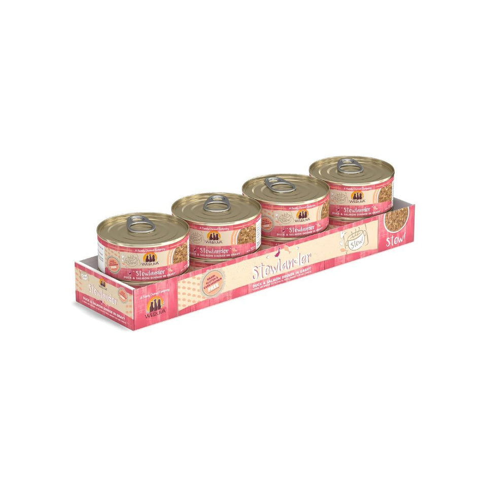 Weruva Stewlander Duck & Salmon Dinner in Gravy Wet Cat Food, 5.5 oz. 8 ct