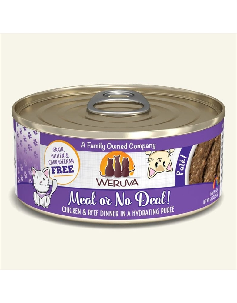 Weruva Cat Pate Meal or No Deal! Chicken and Beef Dinner, 5.5 oz 8 ct
