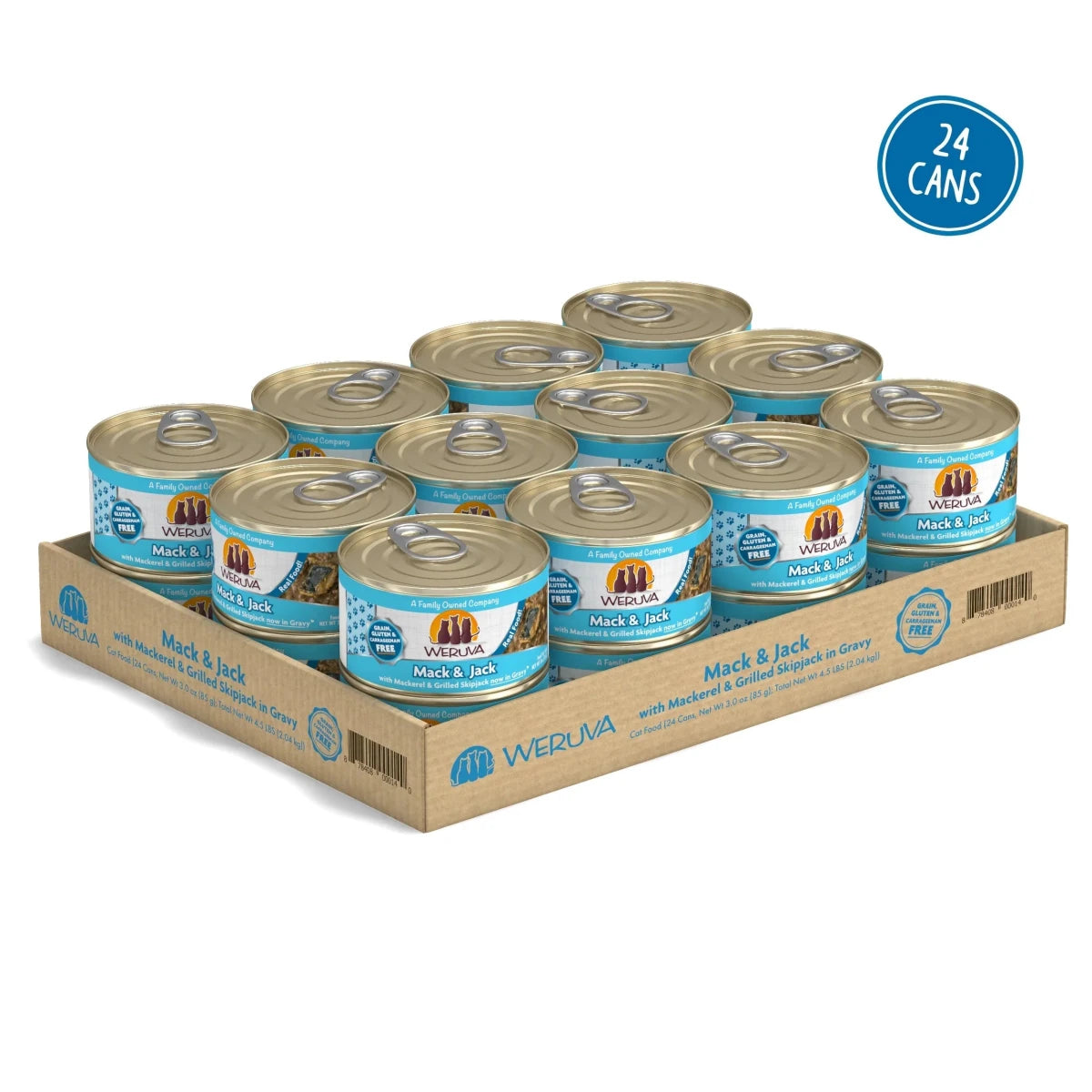 Weruva Cat Mack and Jack with Mackerel and Grilled Skipjack in Gravy 5.5oz. (Case of 12) - Pets Perfect