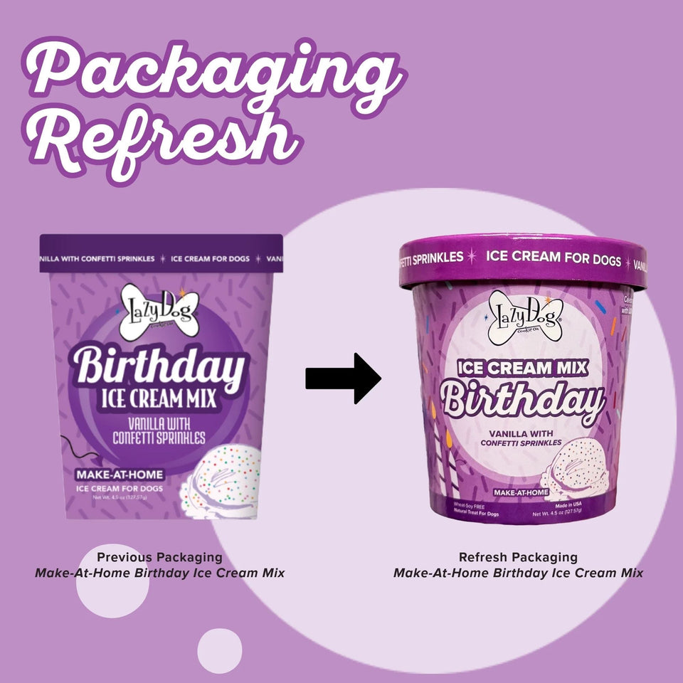 Lazy Dog Make at Home Ice Cream Mix Birthday Cake Flavor 4.5oz. (Case of 3)