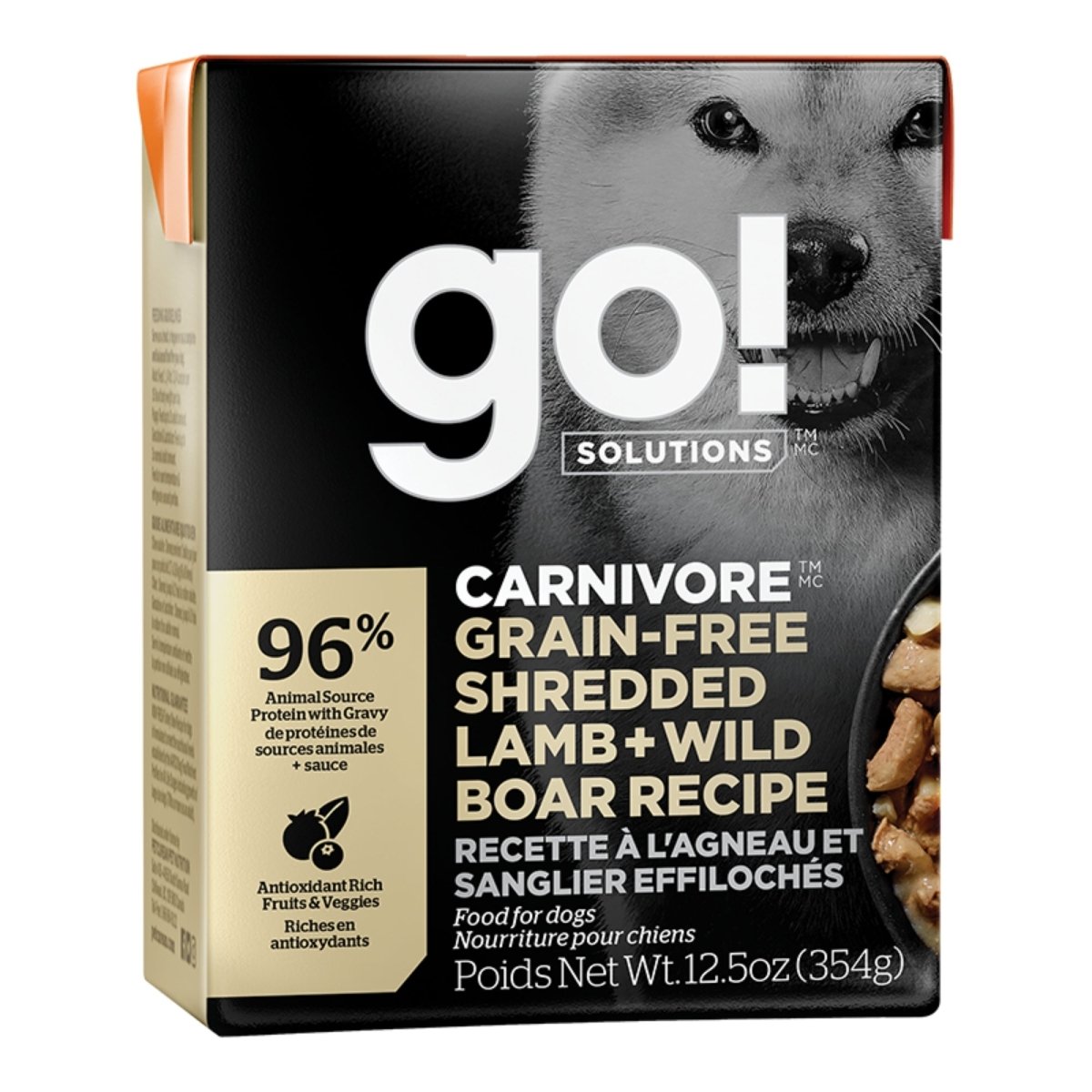 Go! Dog Carnivore Grain Free Shredded Lamb & Boar 12.5oz. (Case of 12) - Pets Perfect