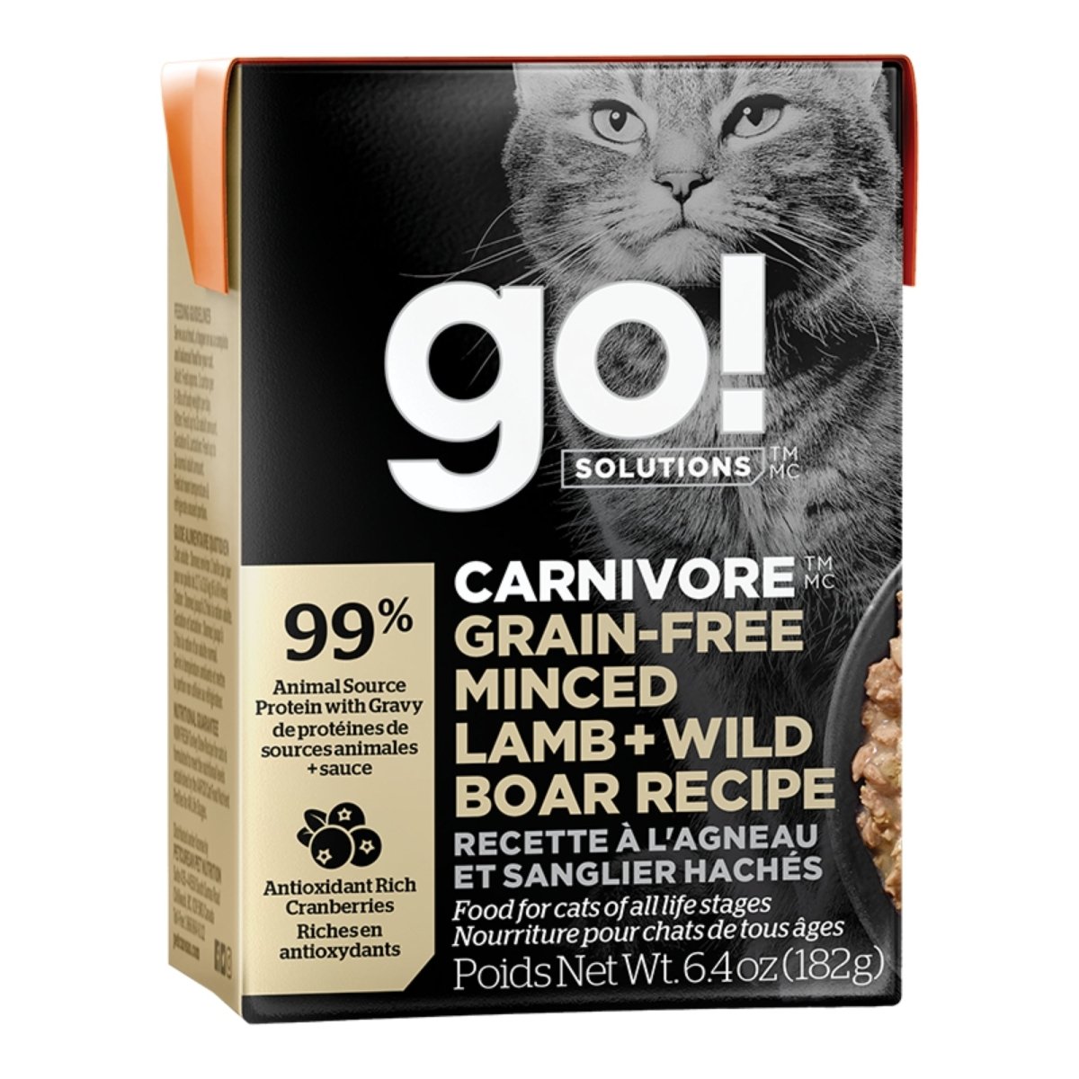 Go! Cat Carnivore Grain Free Minced Lamb & Boar 6.4oz. (Case of 24) - Pets Perfect