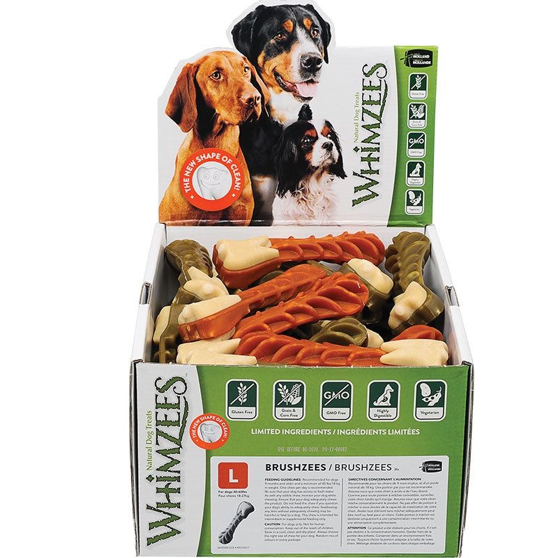 Whimzees Brusheez Large Bulk Box, 30-Count
