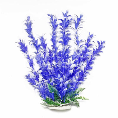 AquaTop Bacopa Aquarium Plant with Weighted Base, Blue, White, 16 in