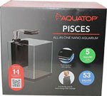 Aquatop PISCES Allinone Nano Cube Glass Aquarium Kit Black, Clear, 1ea/5 gal - Pets Perfect