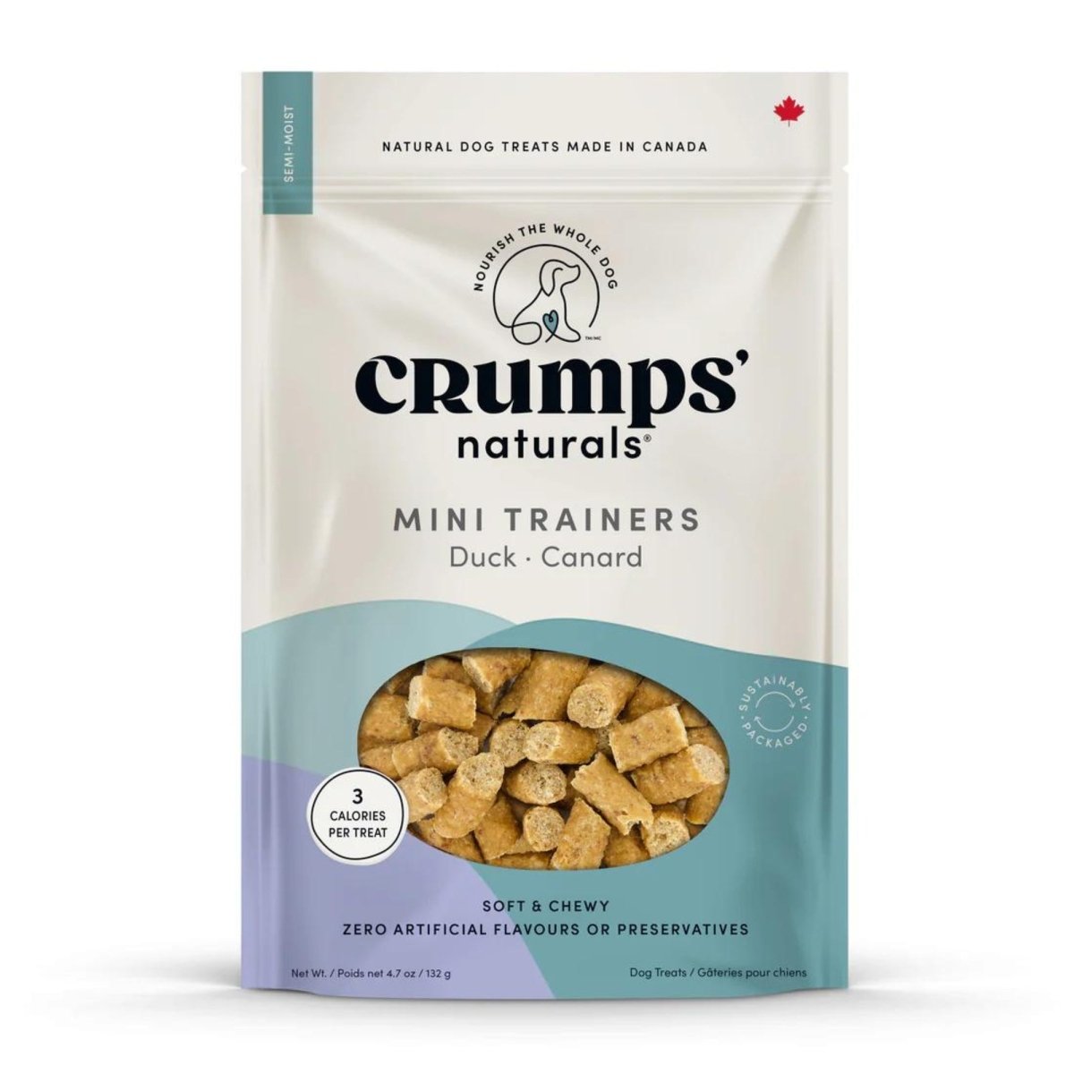 Crumps Naturals Dog 4.6oz. Mini Trainers Semi - Moist Duck - Pets Perfect