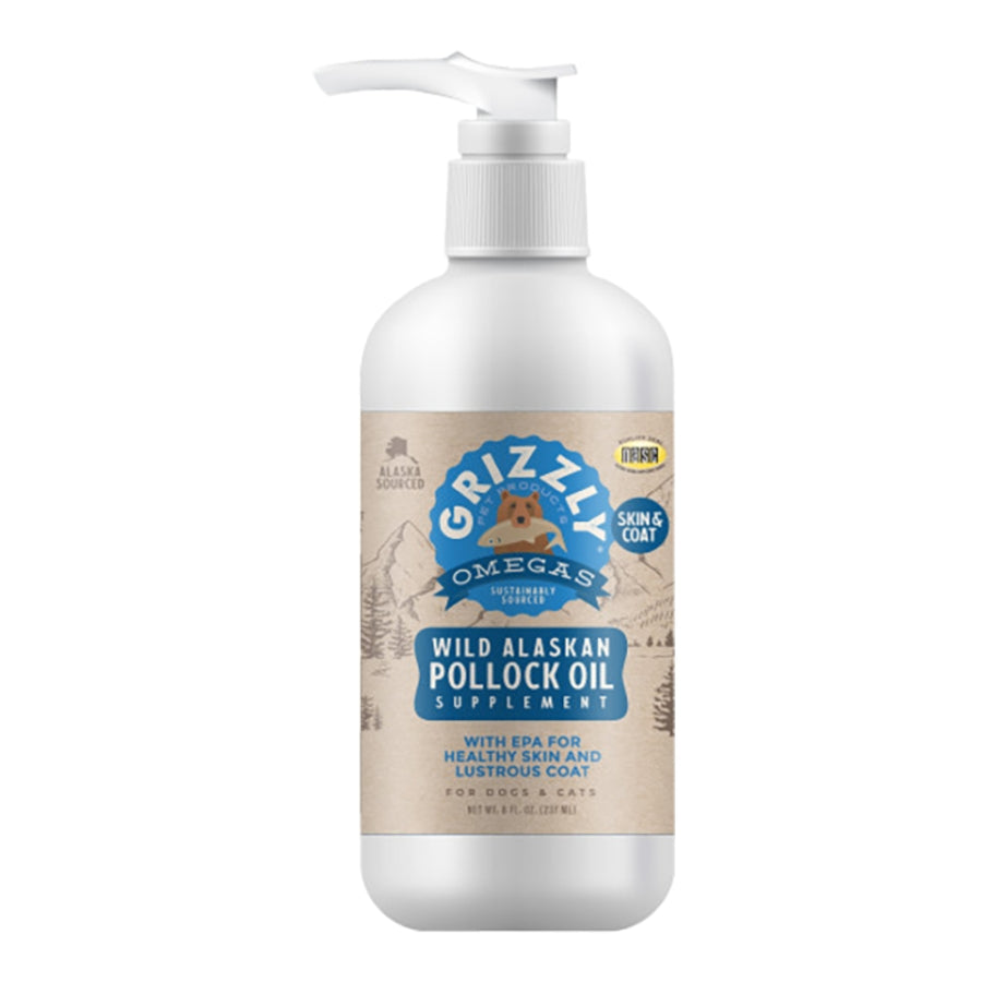 Smaller pump bottle of Grizzly Wild Alaskan Pollock Oil supplement