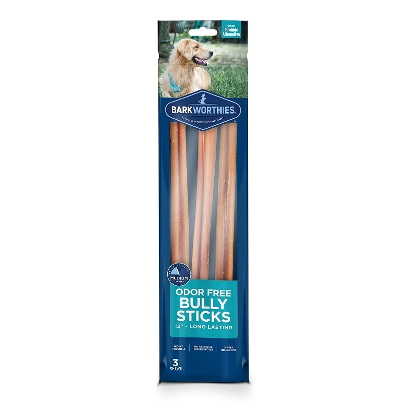 Barkworthies Odor Free Bully Stick 1ea/12 in, 3 pk - Pets Perfect