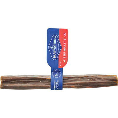 Barkworthies Gullet Stick Dog Treat 6 in, 12 ct