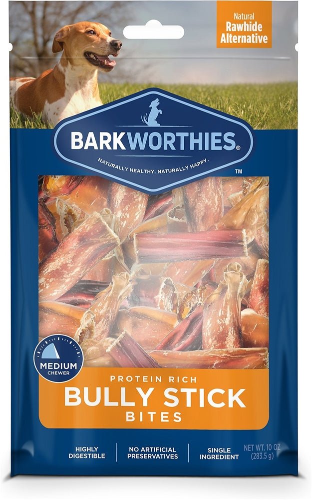 Barkworthies - Long-Lasting Bully Stick Bites Dog Treat, 16 oz Bag