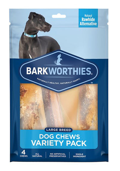 Barkworthies Rawhide Alternative Dog Treat Variety Bag 1 lb