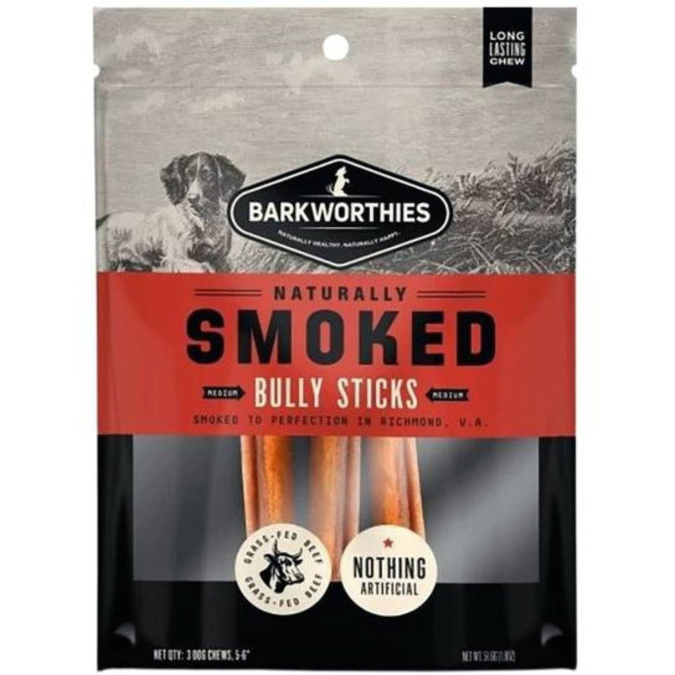 Barkworthies Smoked Bully Sticks Dog Treat 56 in/3 ct, view 2