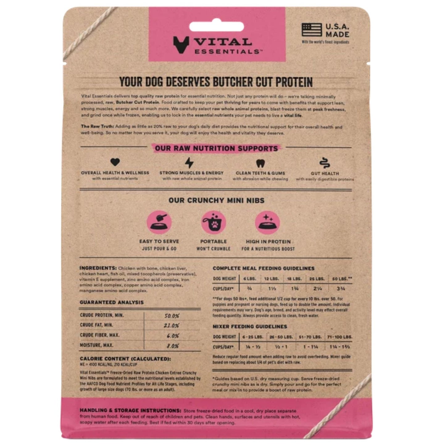 Vital Essentials Dog Freeze-Dried Mini Nibs Chicken 5.5 oz, view 3