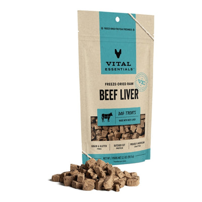 Vital Essentials Dog Freeze-Dried Treat Beef Liver 2.1oz.