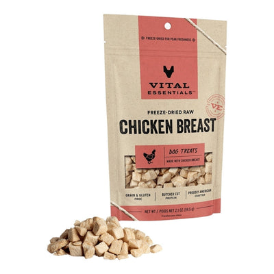 Vital Essentials Dog Freeze-Dried Grain-Free Chicken Breast Dog Treats 2.1 oz