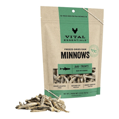 Vital Essentials Dog Freeze-Dried Grain-Free Minnows Dog Treats, 2.5 oz