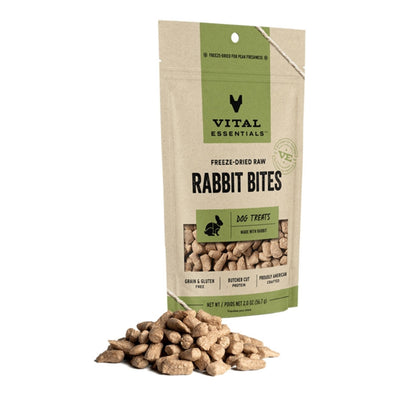 Vital Essentials Dog Freeze-Dried Grain-Free Rabbit Bites Dog Treats, 5 oz