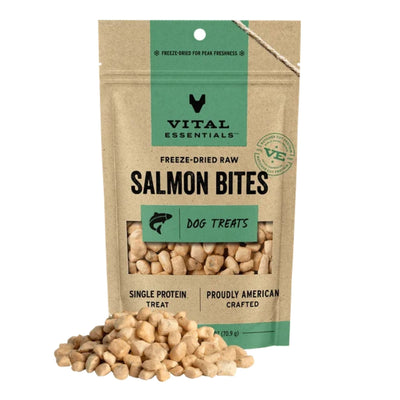 Vital Essentials Dog Freeze-Dried Raw Grain-Free Salmon Bites Dog Treats, 2.5 oz