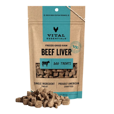 Vital Essentials Dog Freeze-Dried Raw Grain-Free Beef Liver Dog Treats 15 oz