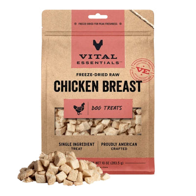 Vital Essentials Dog Freeze-Dried Raw Grain-Free Chicken Breast Dog Treats, 10 oz
