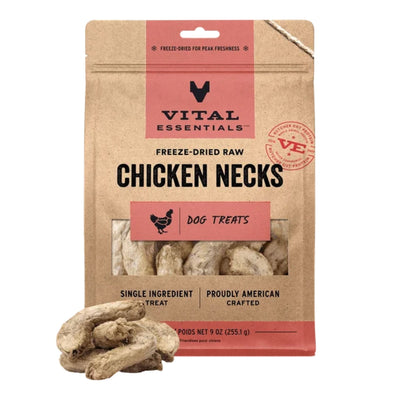 Vital Essentials Dog Freeze-Dried Raw Grain-Free Chicken Necks Dog Treats 9 oz