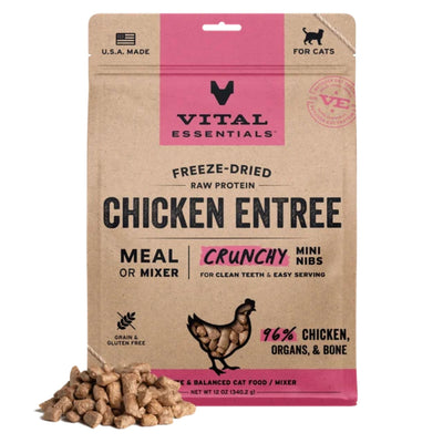 Vital Essentials Cat Freeze-Dried Raw Grain-Free Chicken Entree Mini Nibs 12 oz