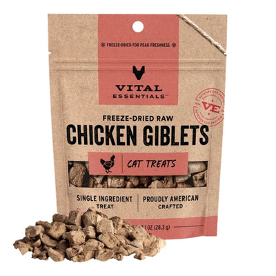 Vital Essentials Cat Freeze-Dried Grain-Free Chicken Giblets Cat Treats 1 oz