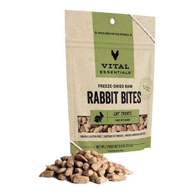 Vital Essentials Cat Freeze-Dried Grain-Free Rabbit Bites Cat Treats 0.9 oz