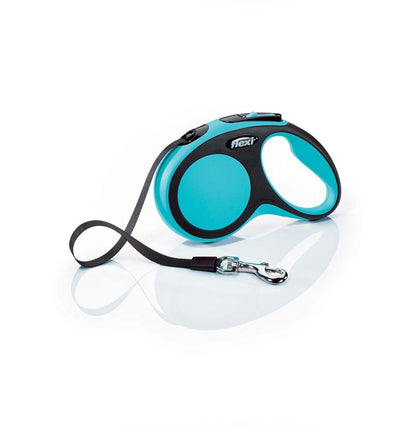 Flexi New Comfort Retractable Tape Dog Leash Blue 16 ft, Small