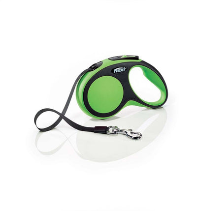 Flexi New Comfort Retractable Tape Dog Leash Green 16 ft, Small