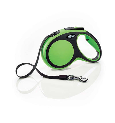 Flexi New Comfort Retractable Tape Dog Leash Green 16 ft, Medium
