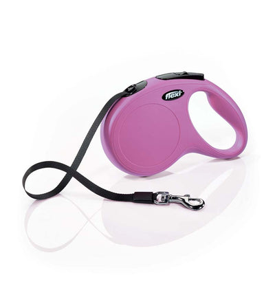 Flexi Classic Retractable Tape Dog Leash Pink 16 ft Medium