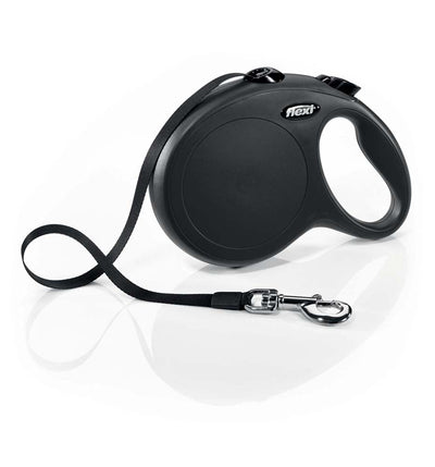 Flexi Classic Retractable Tape Dog Leash Black 16 ft Large