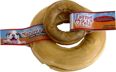 Loving Pets Pressed Rawhide Donut Dog Treat, 6 in, 10-Count