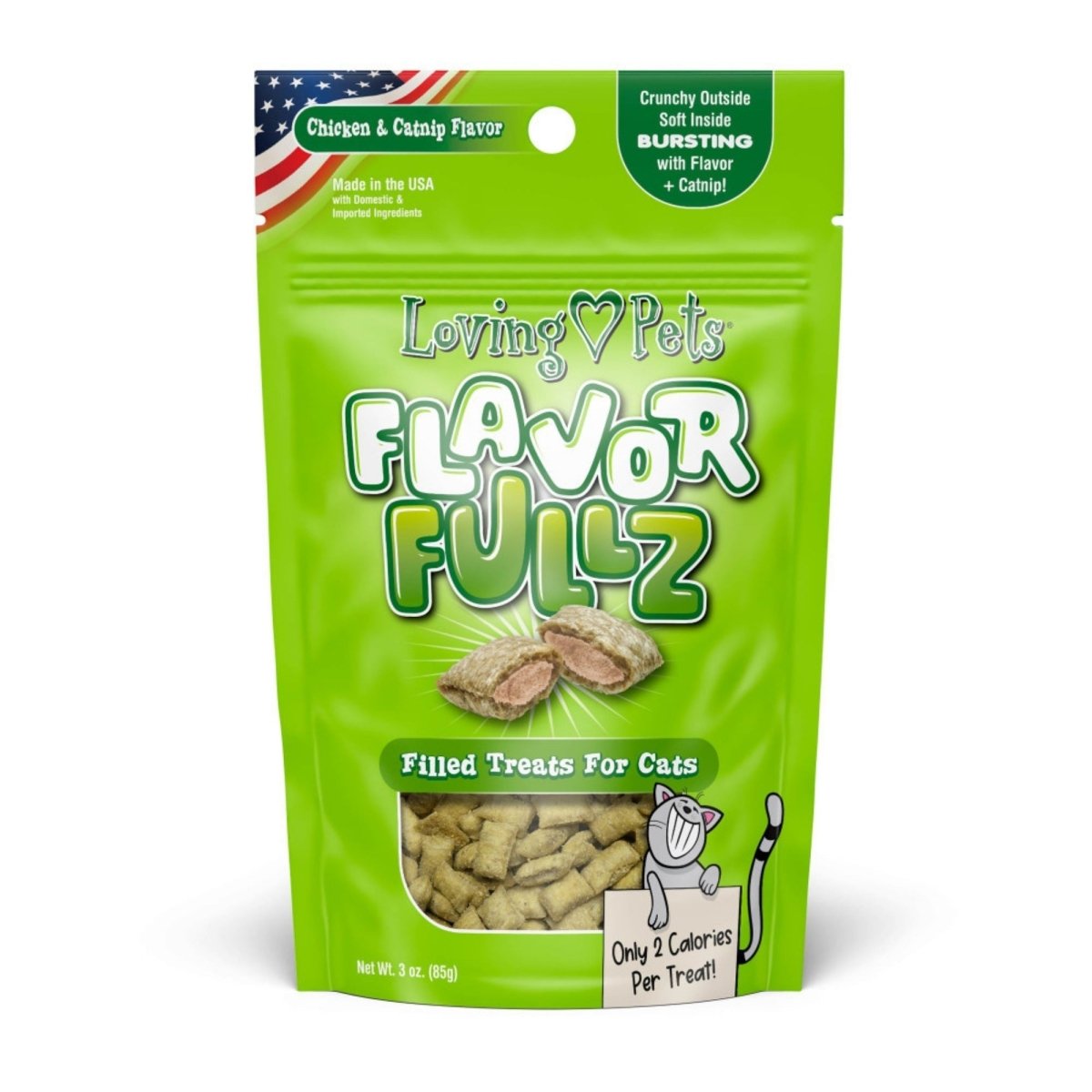 Loving Pets Flavorfullz Filled Cat Treats Chicken Catnip, 1ea/3 oz - Pets Perfect