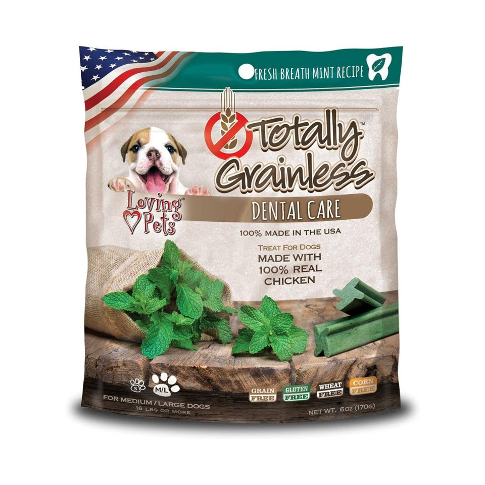 Loving Pets Totally Grainless Fresh Breath Mint Large Dog Dental Dog